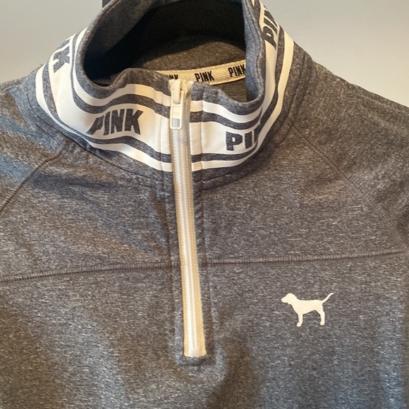 2/15$ PINK 1/4 Zip Grey Pullover Sweater - Picture 2 of 6
